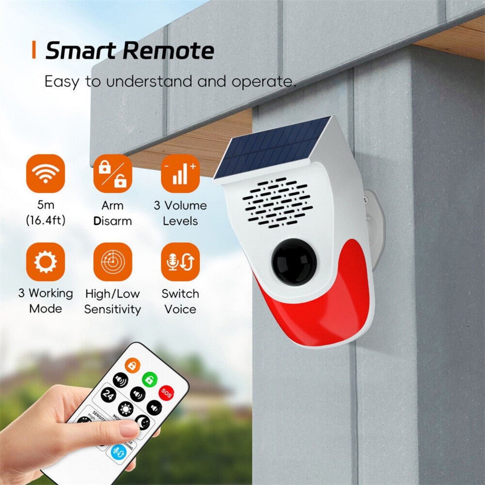 Home Intelligent Infrared Detector Voice Announcer 120dB High Pitched Alarm