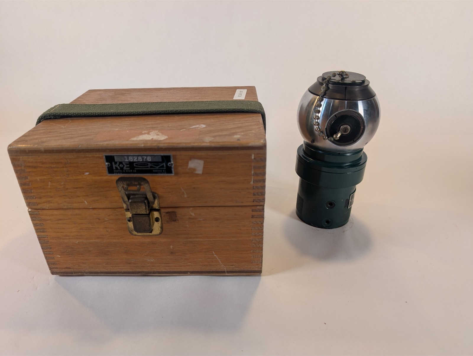 K&E Keuffel & Esser 712410 Optical Square w/ Wooden Case - Good Used Condition