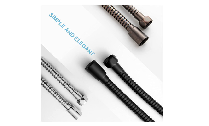 Stainless Steel Shower Hose Electroplating Handheld Head Flex Matte Black 60 In