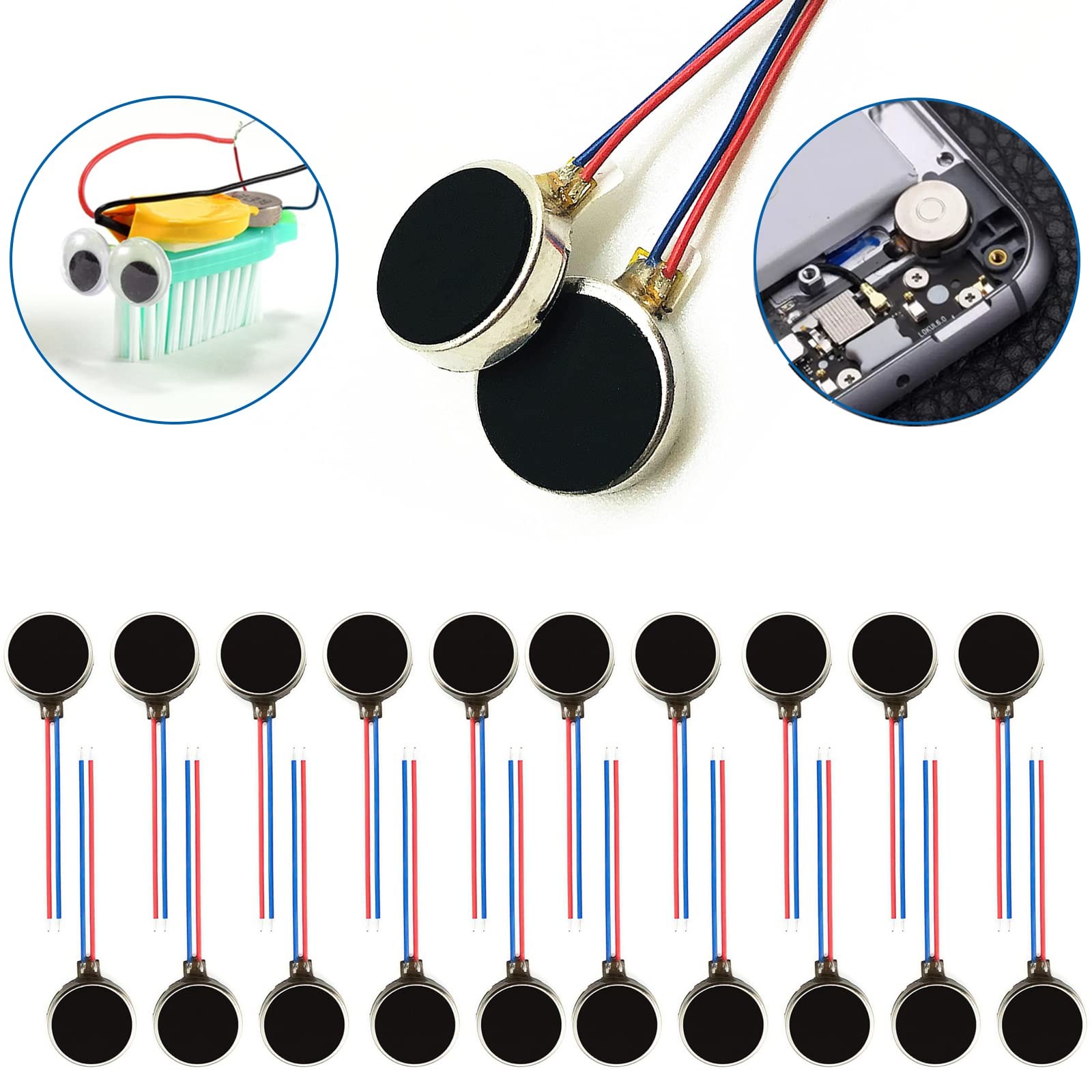 20PCS Vibration Motor DC3V 12000rpm Mini Vibration Motor Vibrating Motors for...