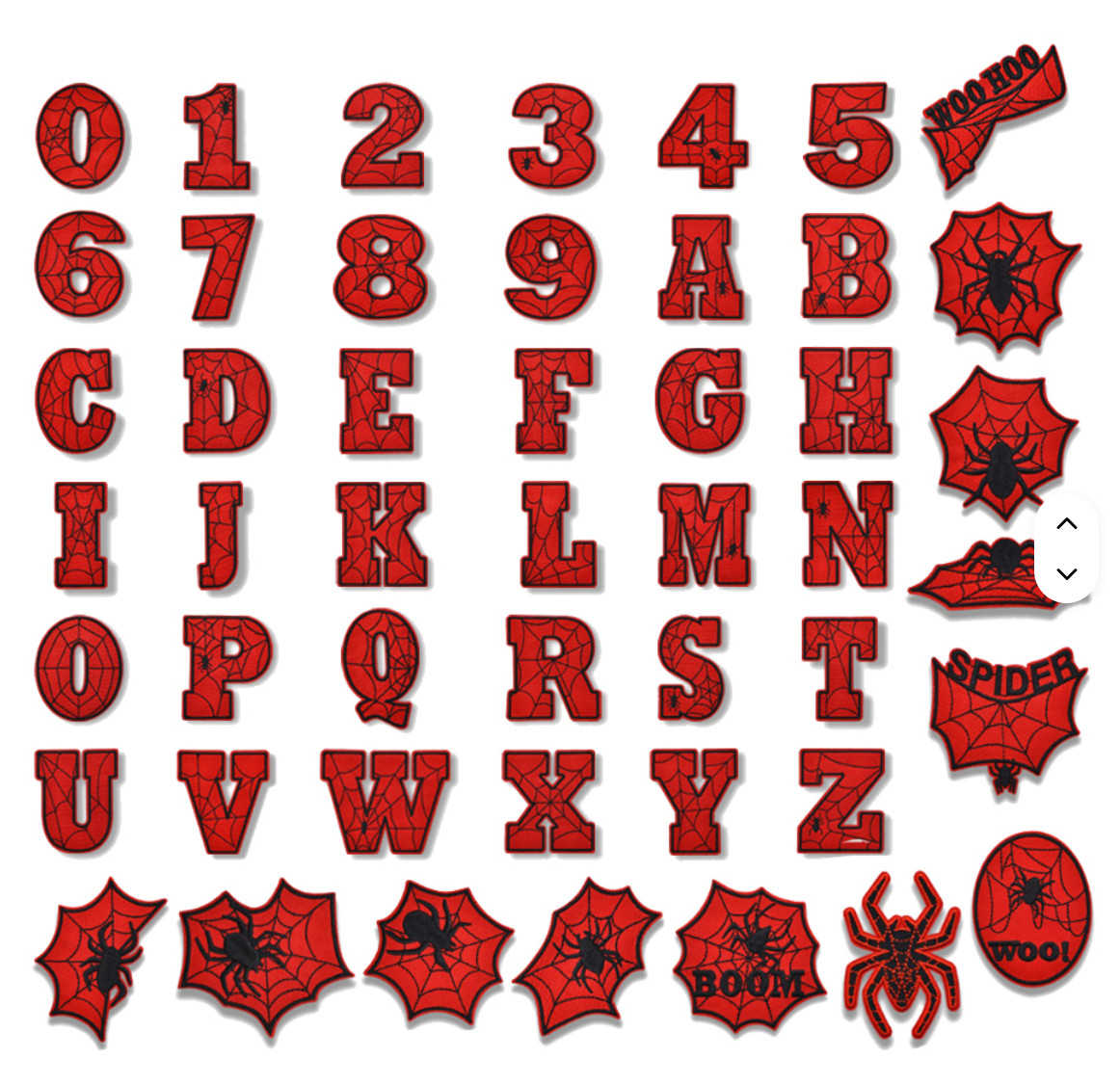 2 1/2" - SPIDERMAN - SPIDERWEB - U Pick RED Letters/Numbers Iron-On PATCH
