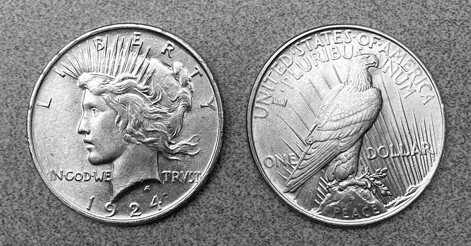 1924 Peace Dollar, Blast White Gem BU++-MS+  (One Coin)  Free Shipping  P-4