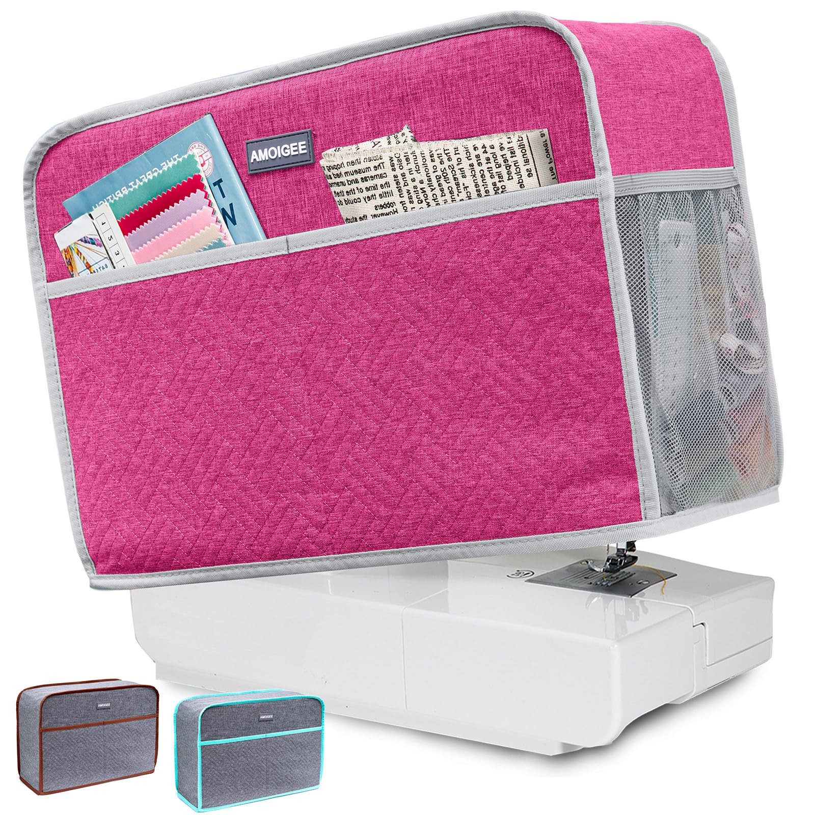 Sewing Machine Cover for Brother, Singer, Janome – Quilted Dust Cover with St...