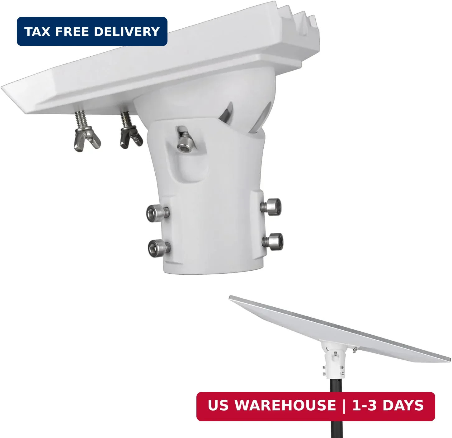 Pipe Adapter Wall Pole Mount for Starlink Standard 4/4X/Gen3,White | Adjustable