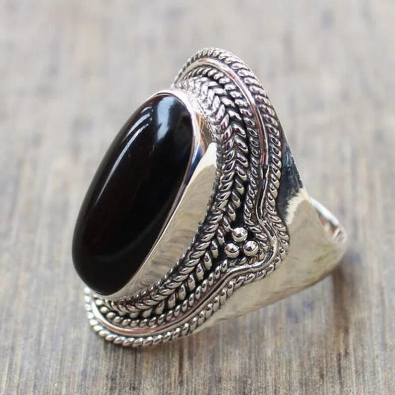 Black onyx Ring 925 Sterling Silver Band &Statement Ring Handmade Ring All size