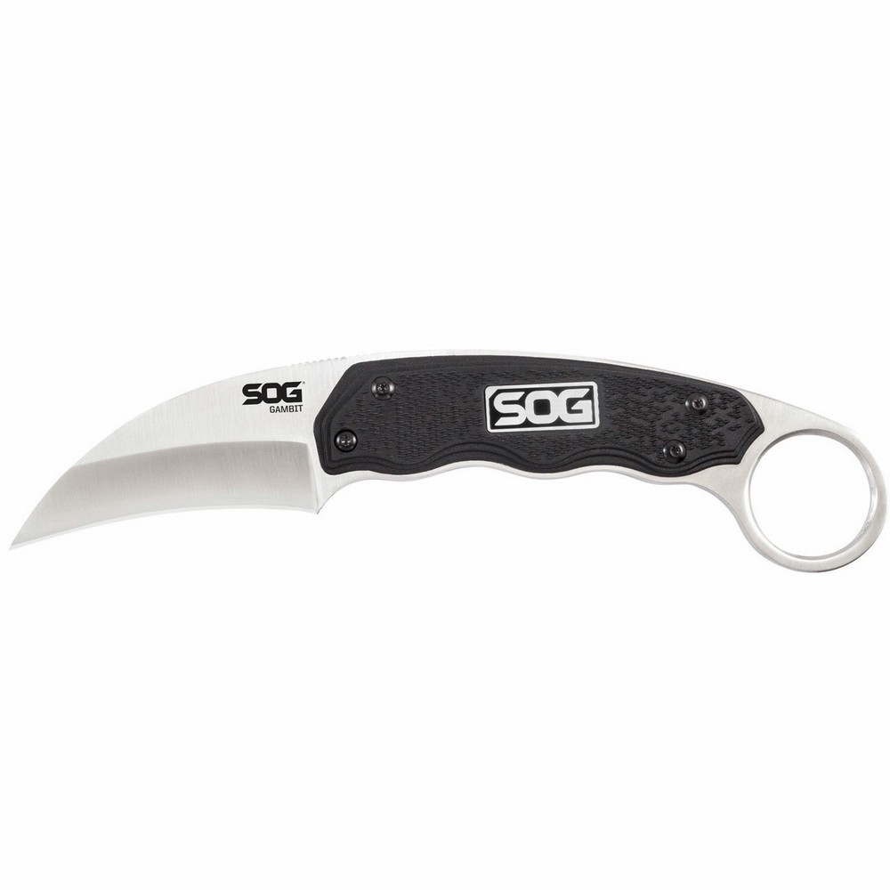 SOG GB1001-CP Gambit Fixed Knife 2.58" 7Cr17MoV Sheepsfoot Plain Edge Blade,
