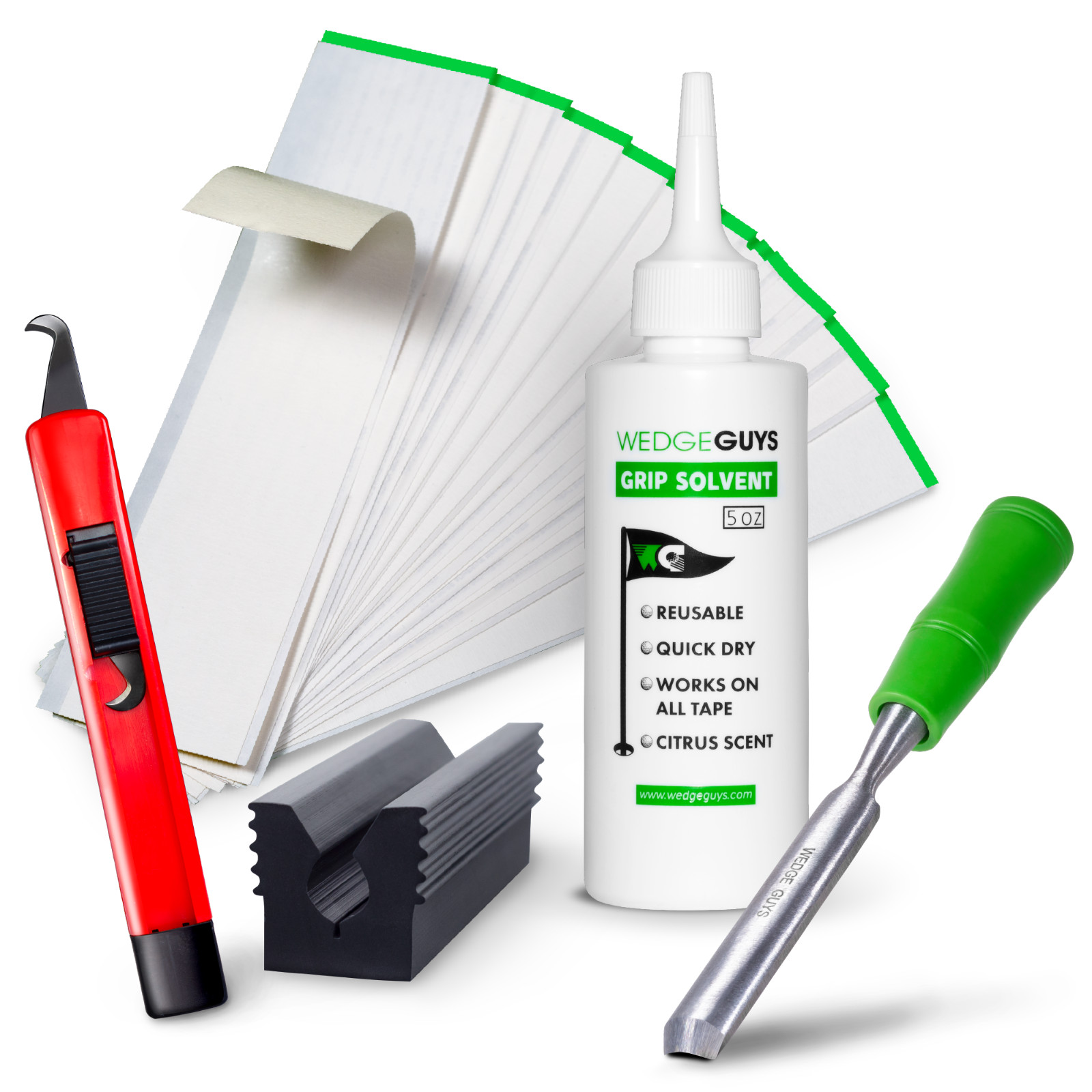 Wedge Guys Golf Club Grip Kit - Options: Solvent, Grip Tape, Vise, Hook Blade