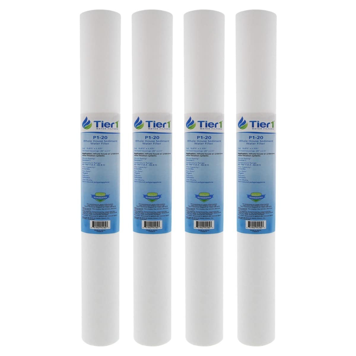 20x2.5 Inch 1 Micron Purtrex PX01-20 Polypropylene Sediment Water Filter 4 Pack