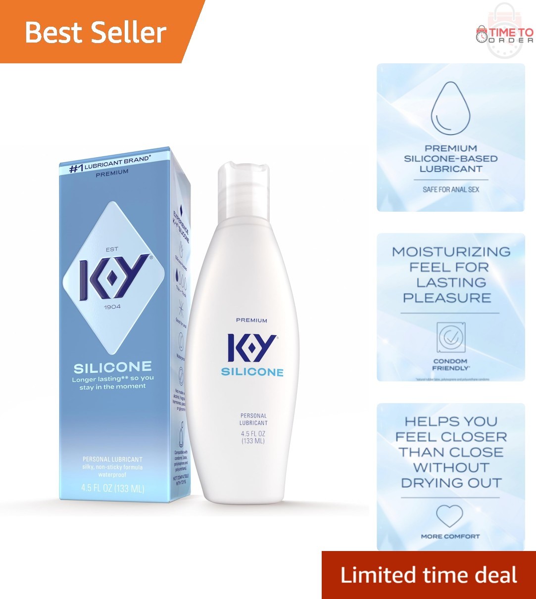 Silicone Lubricant Personal Waterproof Safe for Condoms for Men Women Couples...