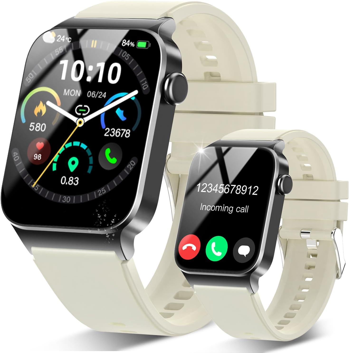 Smart Watch for Men Women Bluetooth Call, 1.85" HD Screen Smartwatch with Heart