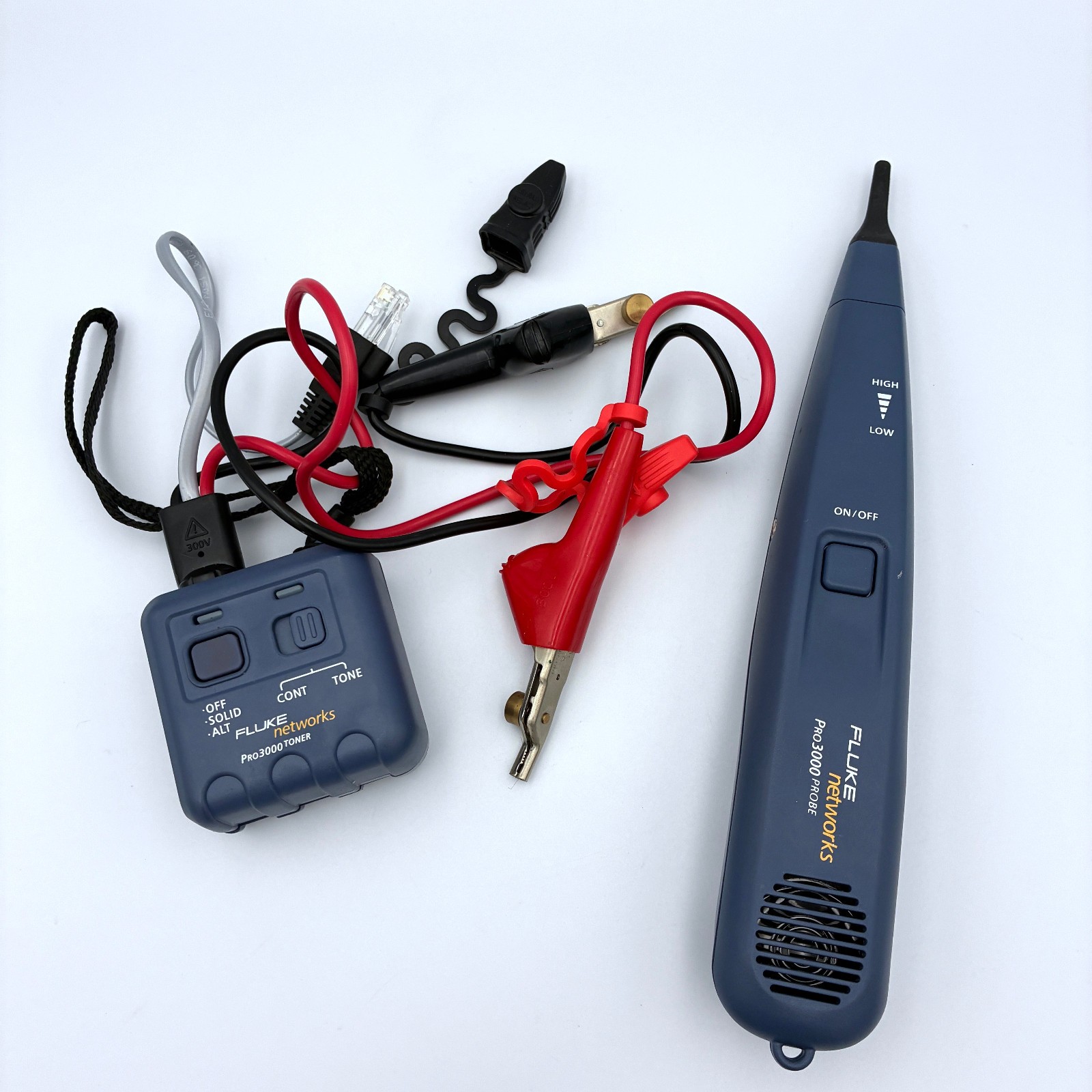 Fluke Networks Pro3000 Probe & Pro3000 Toner w/ Case - Untested