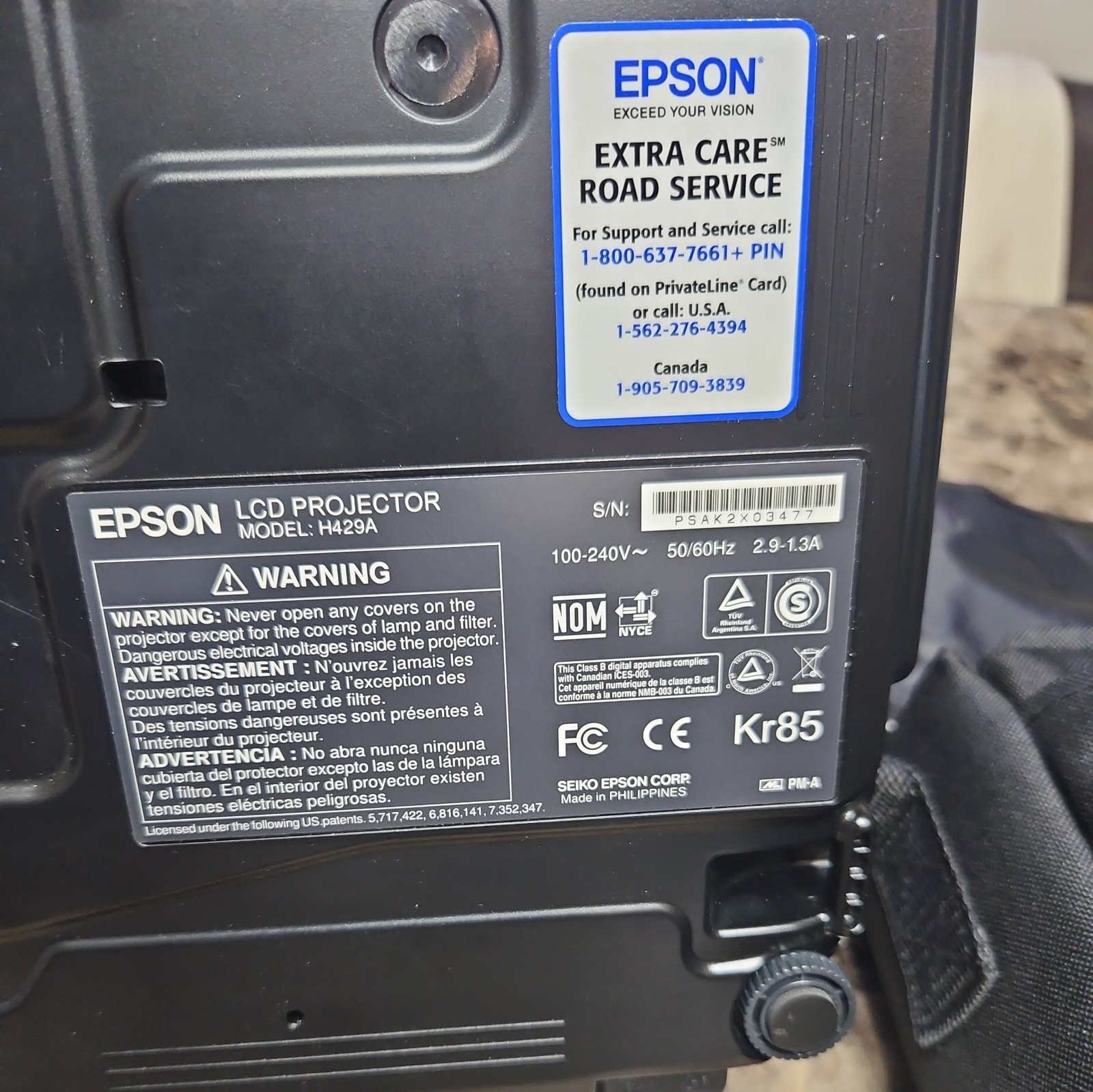 Epson EX5210 Projector -! H429A 2800 Lumens 3LCD WORKING Remote