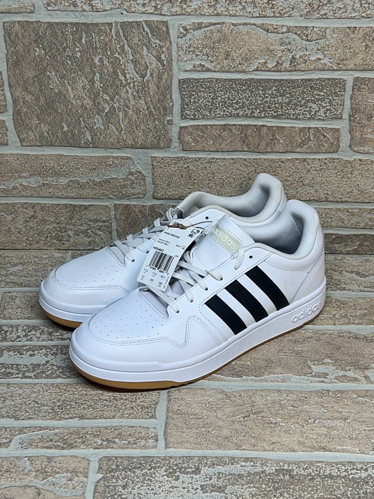 Adidas Postmove Basketball White Black Gum Mens H00462 Size 12 NEW