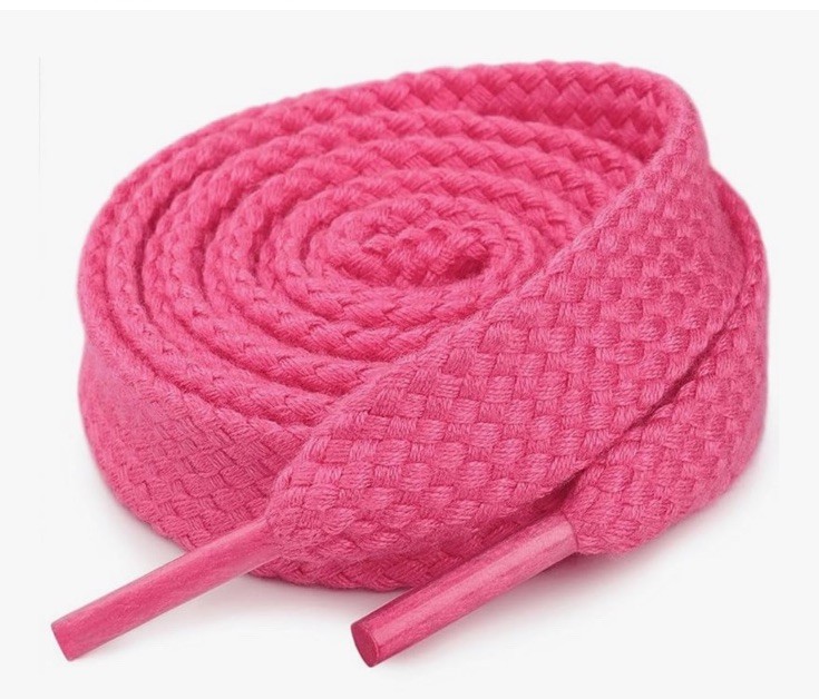 Stepace Shoelaces [2 Pairs] Heavy Duty 63in Hot Pink 5/8"  NEW