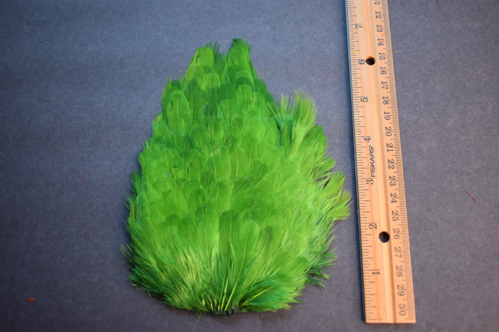 Lot 60,   Dyed SHADES OF GREEN India Hen Back Saddle Feathers for Fly Tying