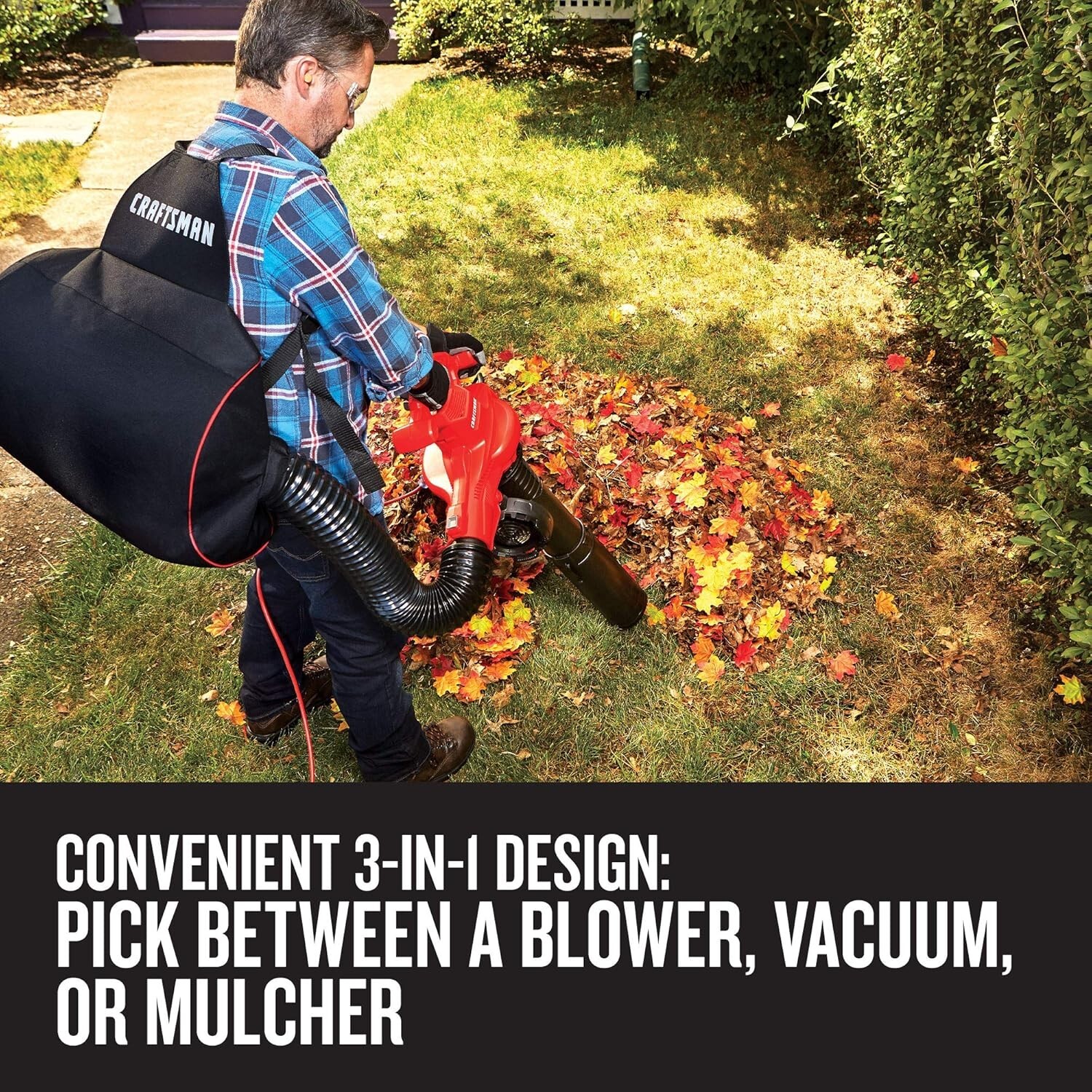 Craftsman 3-in-1 Leaf Blower Corded Electric 12 Amp Leaf Vacuum Mulcher