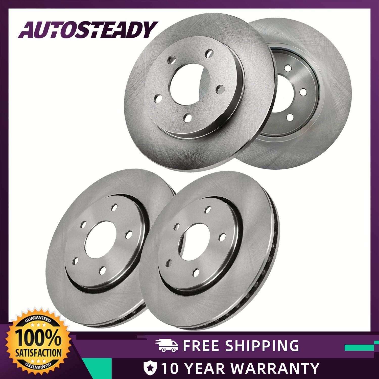 4x Front Rear Brake Rotors Kit for Dodge Journey Chrysler Town & Country