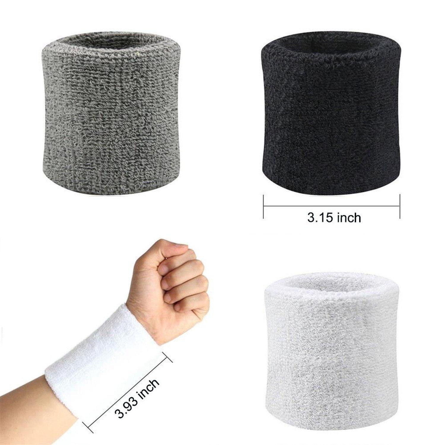 Acfun Sweatband Wristbands Wrist Sweat Bands for Athletic Men Women - Cotton ...