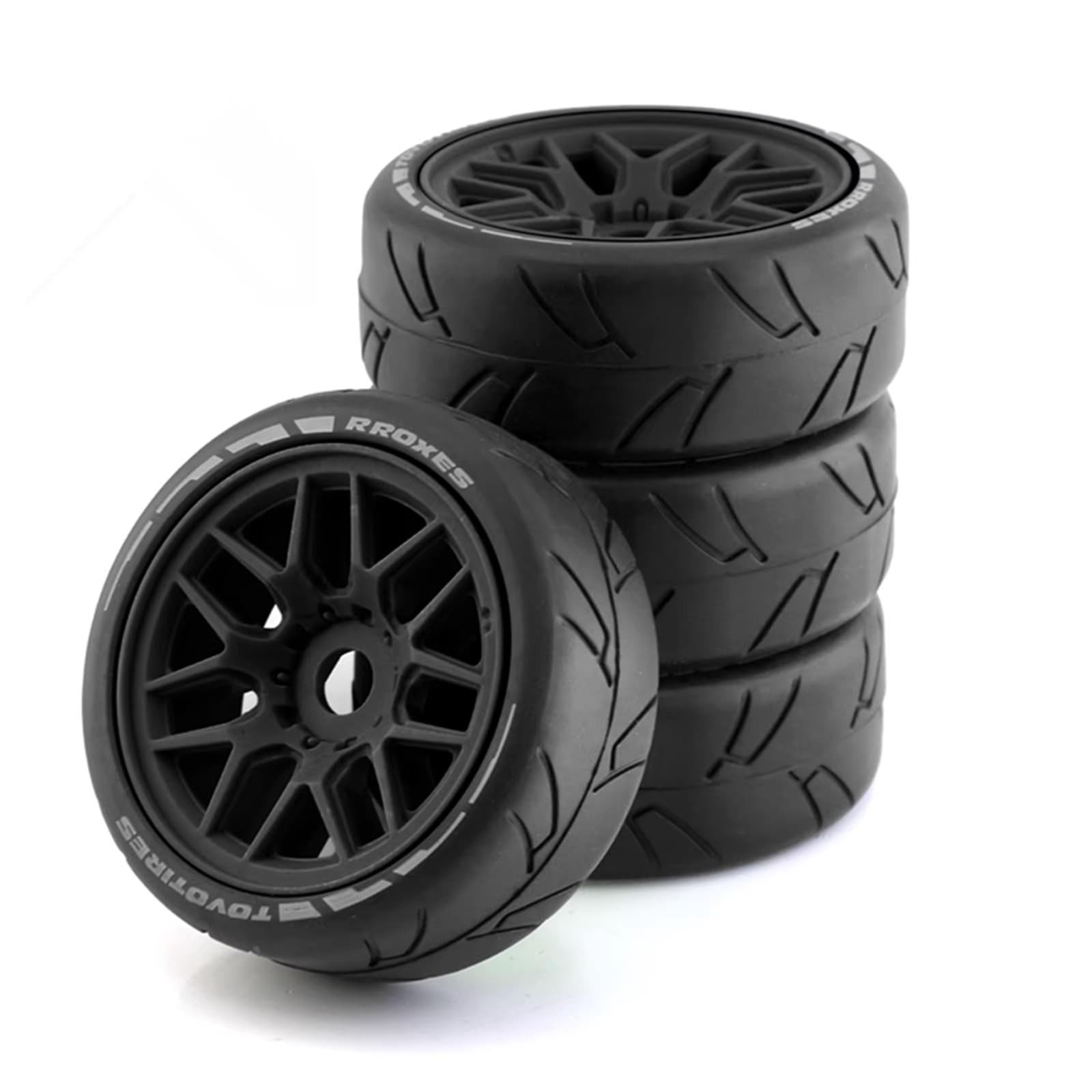 1/8 RC On Road Car Tires and Wheels Rims 17mm Hex 103mm Rubber Rally Tyres fo...