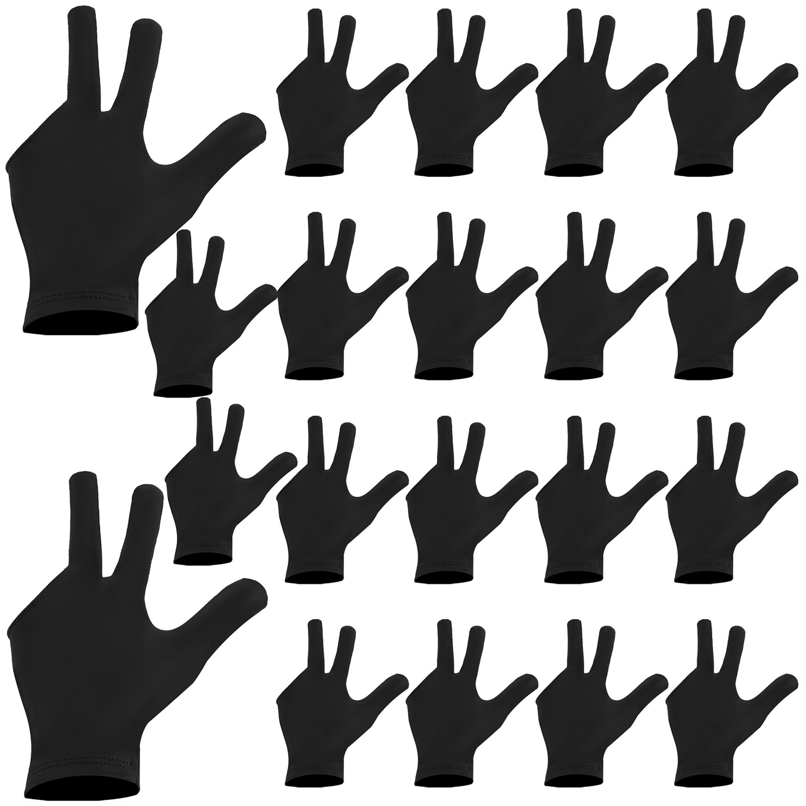 20Pcs Breathable Billiard Gloves Snooker Left Right Hand Gloves 3 Fingers8268