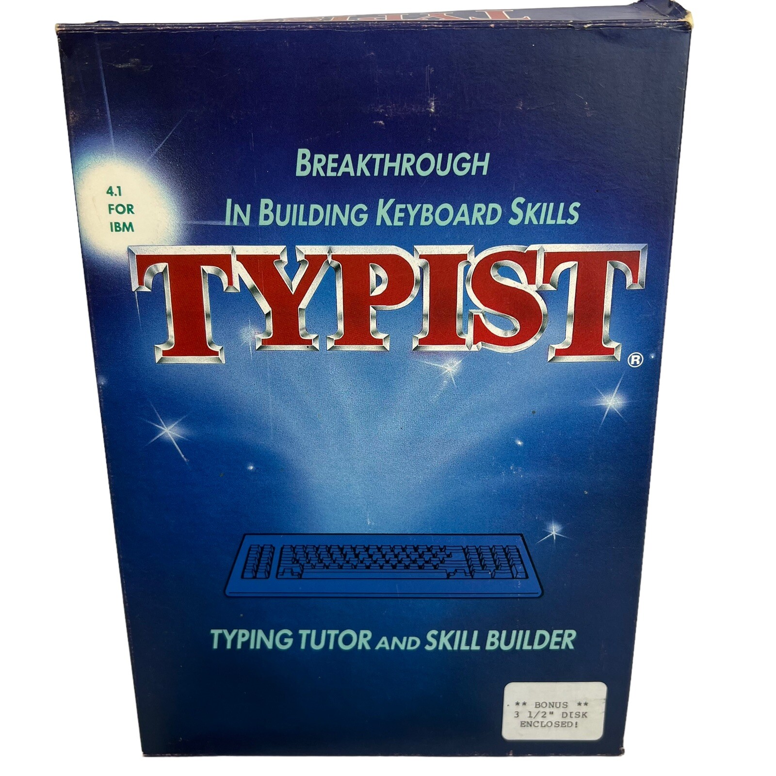 Vintage IBM PC Typist Typing Tutor Software Big Box Windows 95 Retro Gaming