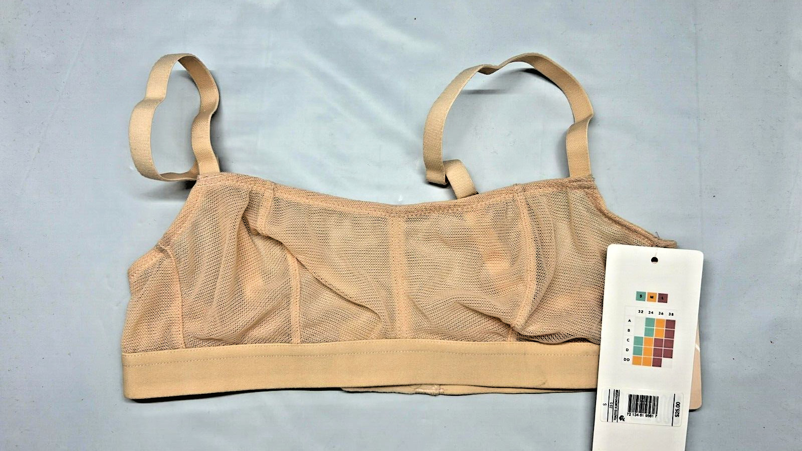 All You LIVELY Women's Stripe Mesh Bralette No Wire Bra Toasted Almond Choose