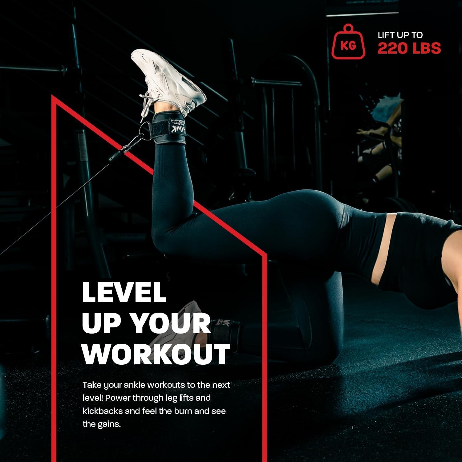 Adjustable Glute Kickback Ankle Straps for Enhanced Lower Body Strength Training
