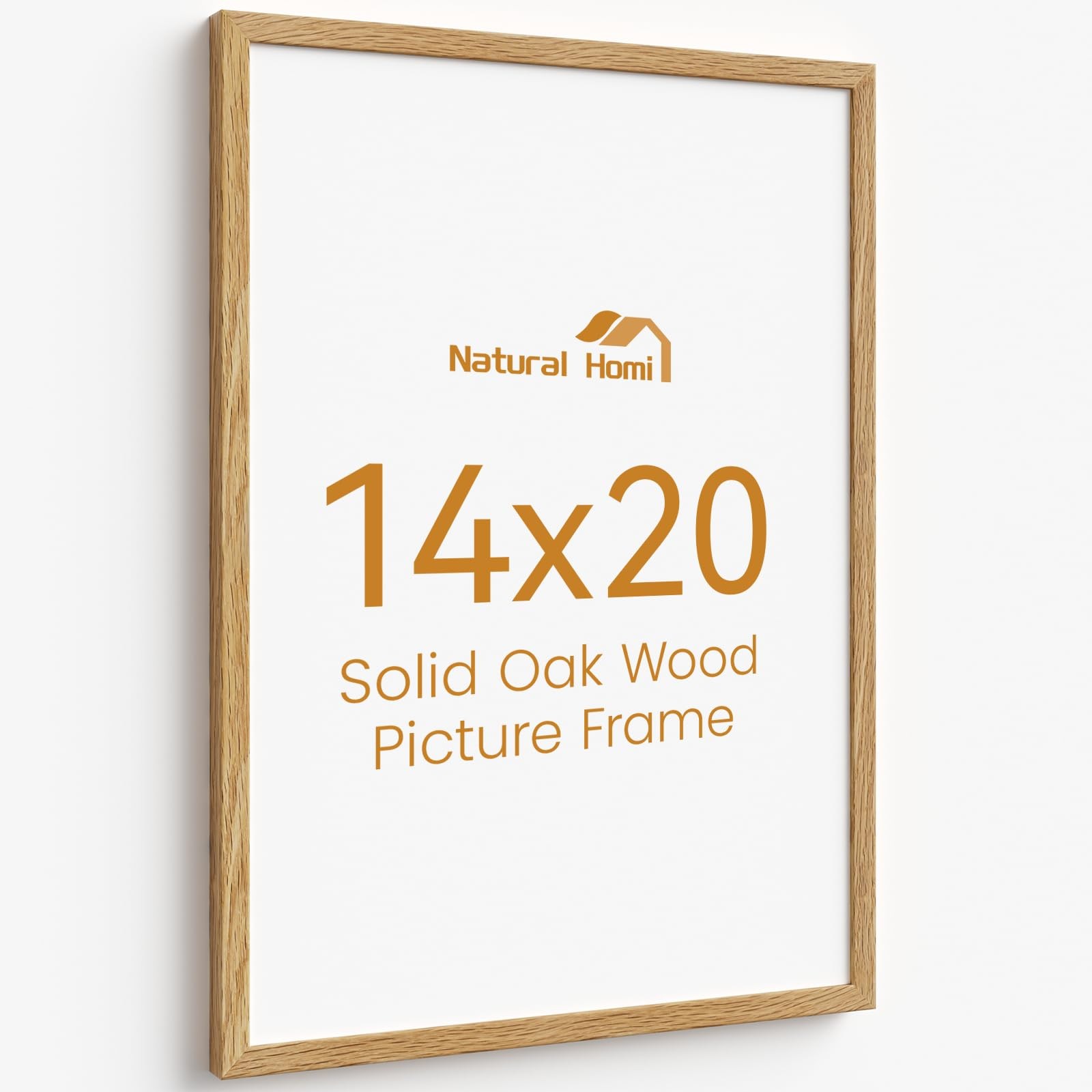 14x20 Picture Frame Oak Wood,14"x20" Natural Oak Color Wooden Frames with Temper