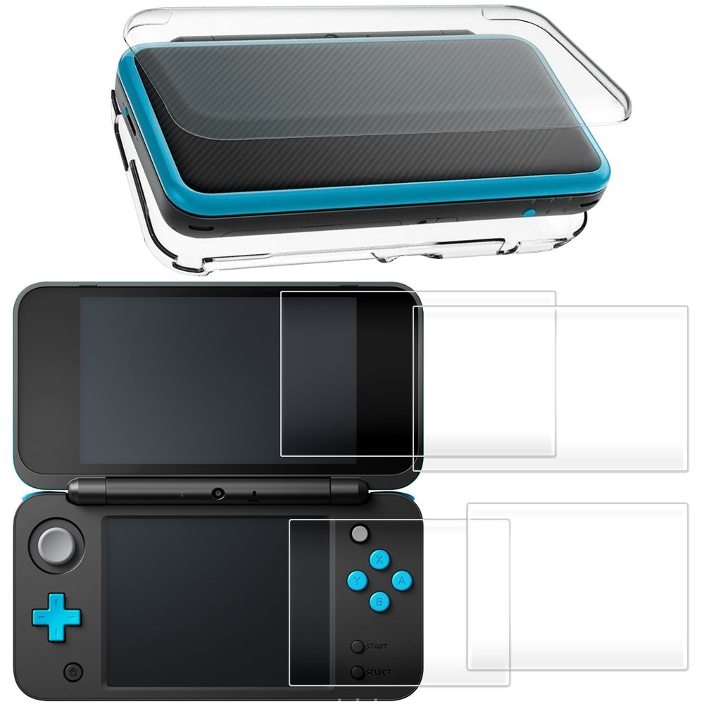 Hard Case Compatible New 2DS XL with 2 Packs Screen Protector, AFUNTA...