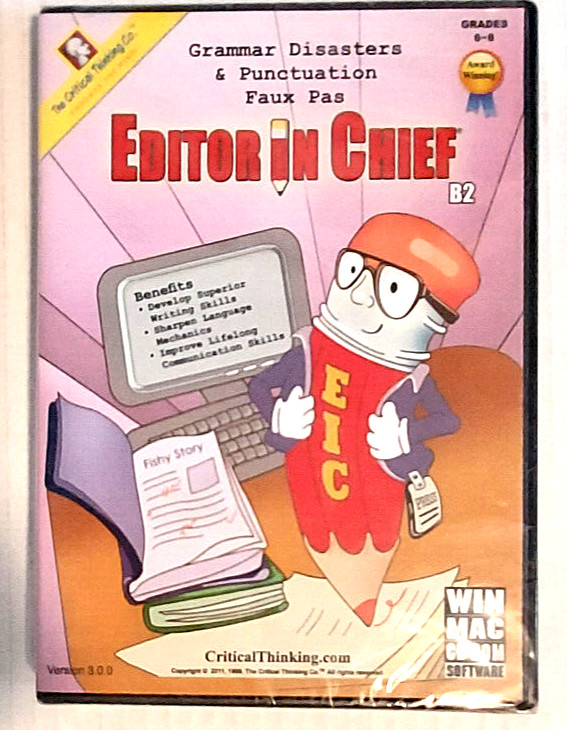 Editor In Chief Grammar Disasters & Punctuation Faux Pas Grades 6-8 CD-ROM