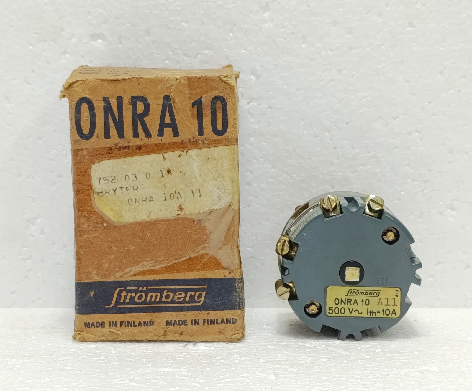 STROMBERG ONRA 10 A11 Rotary Switch 500V 10A Nokkakytkin Cam Switch Camstallare