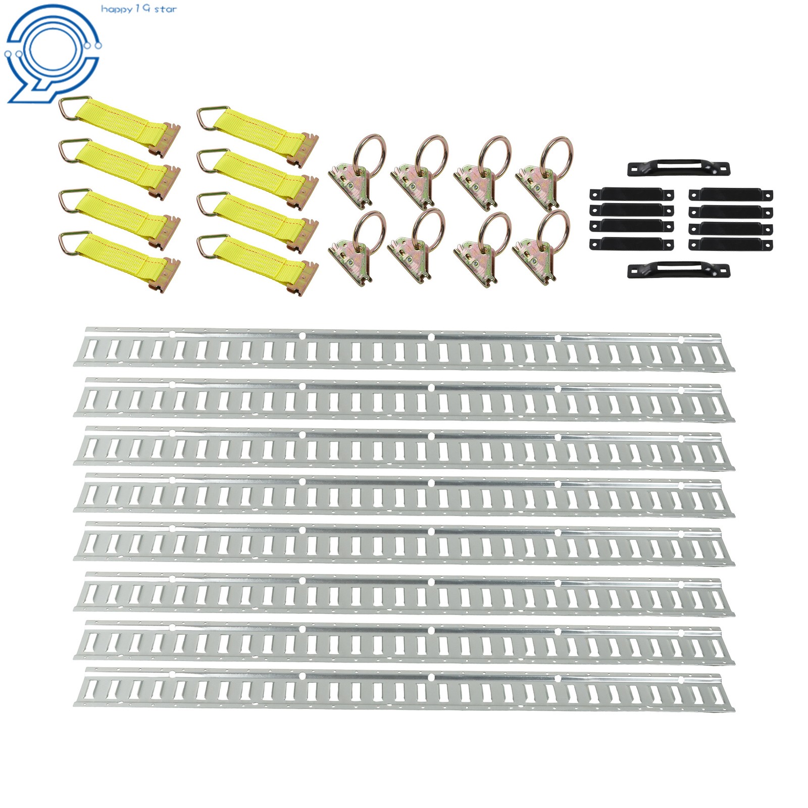 34PCs E Track Tie Down Rail Kit 5' E Track Rails Enclosed Cargo Trailer Steel