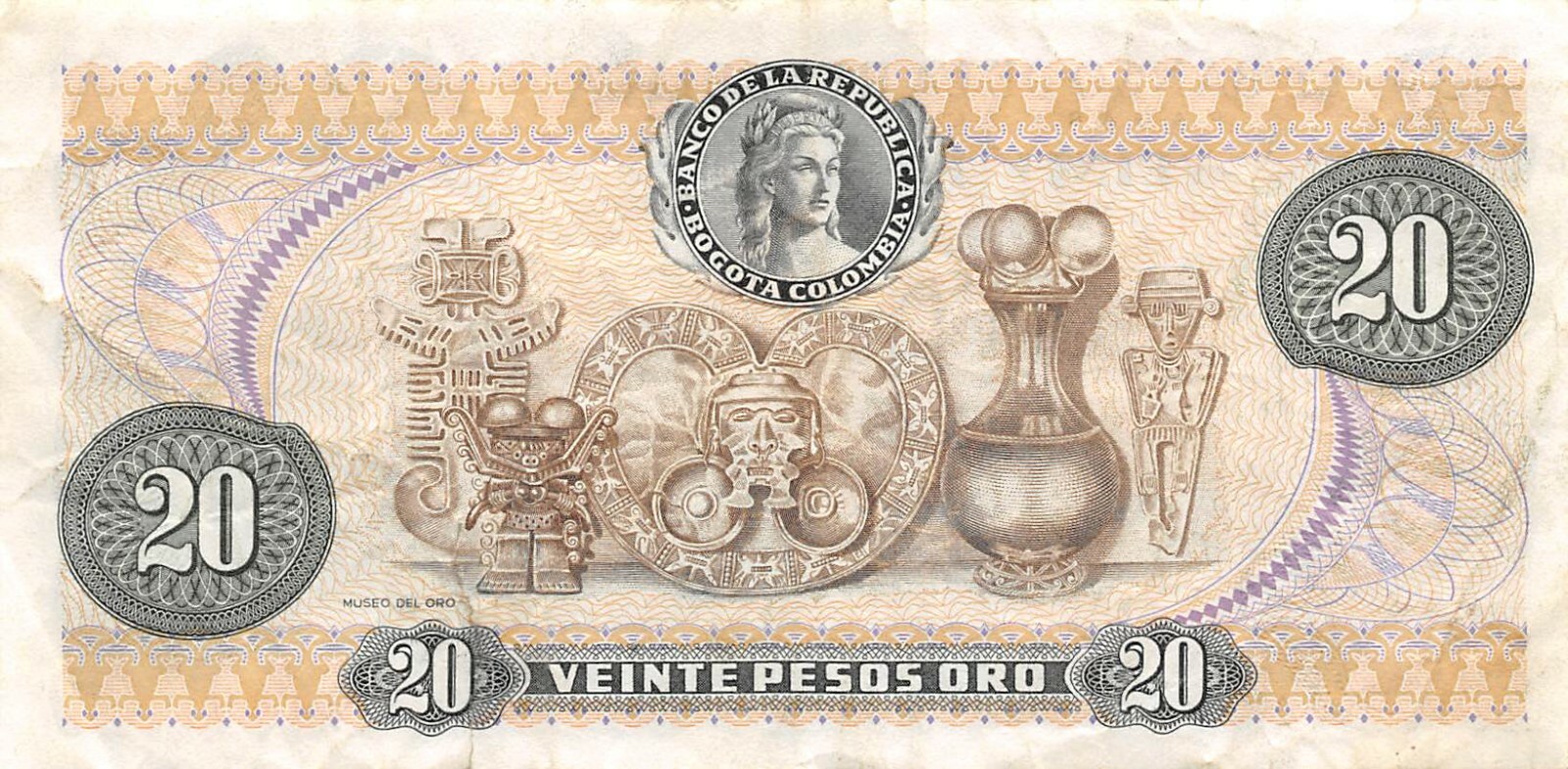 Colombia  20  Pesos  1.1.1982  Circulated Banknote BSA