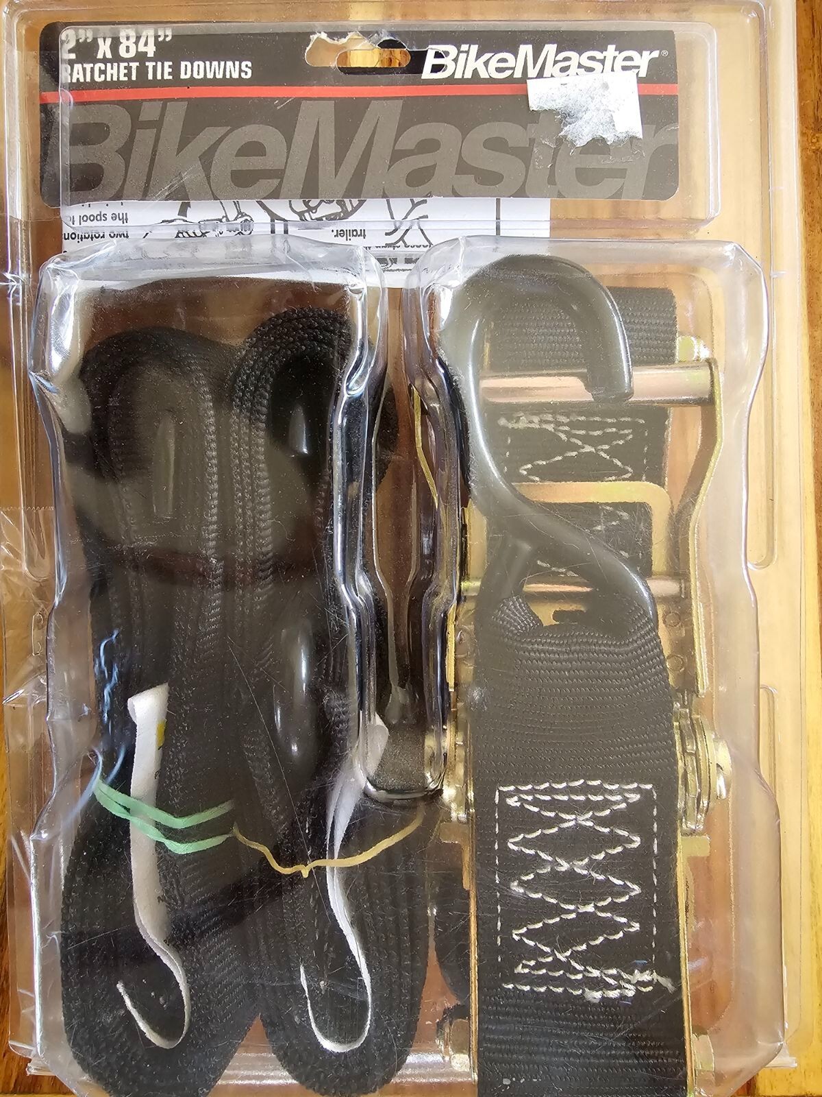 BikeMaster Ratchet Tie Downs 2" x 84", Black