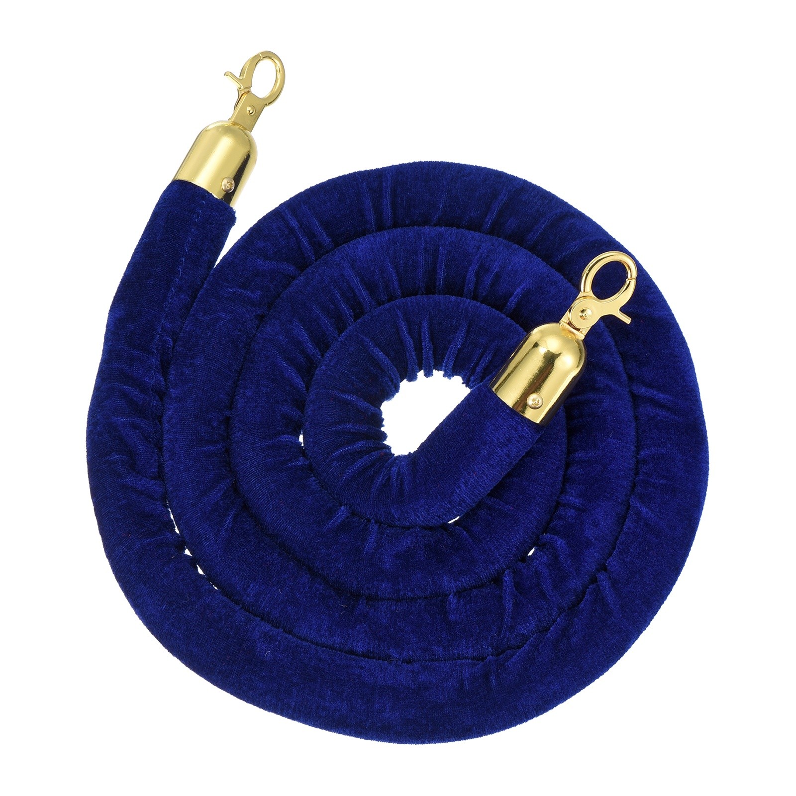 Velvet Stanchion Ropes with Gold Buckle, (6.6Ft X1.26 Inch, Blue) (1Pcs)