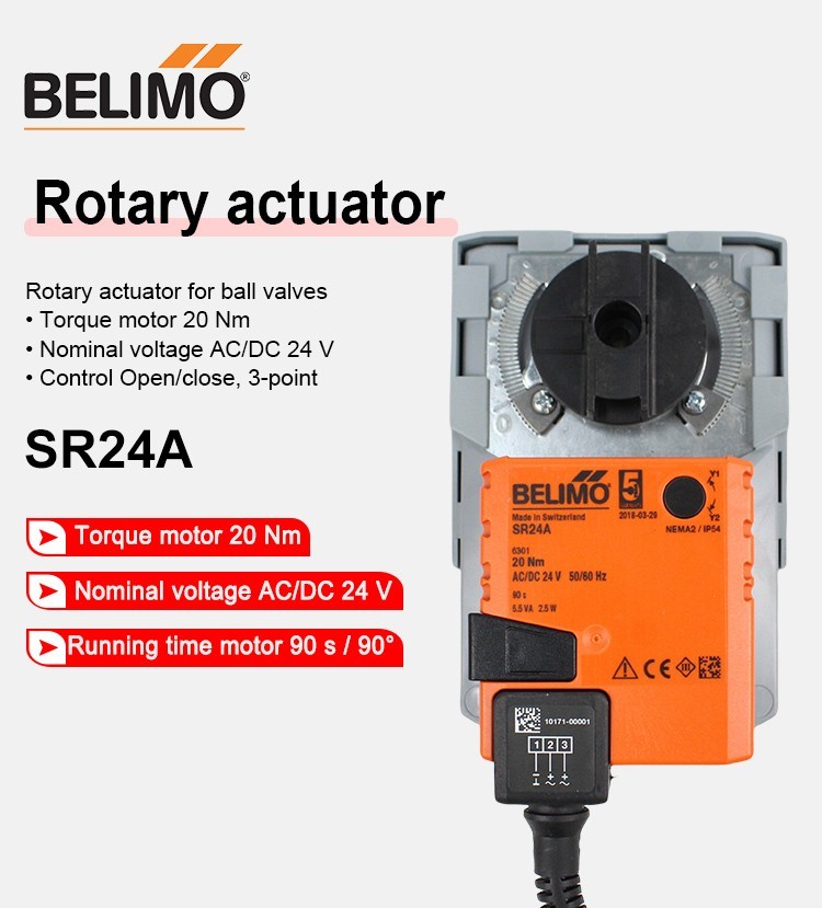 New original Belimo SR24A Ball valve Actuator 20 nm 24 Volt AC/DC in stock 90s