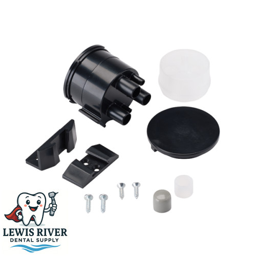 DCI 5810 Vacuum Canister, Bracket Mounted Dental Vacuum Trap Black