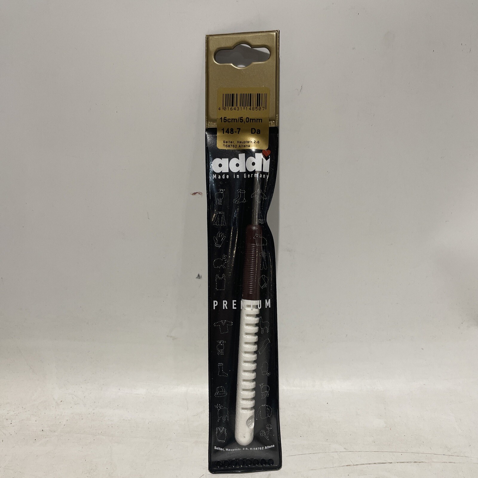 Addi Aluminium Crochet Hook with Grip Handle (148-7) 15cm 5,0mm