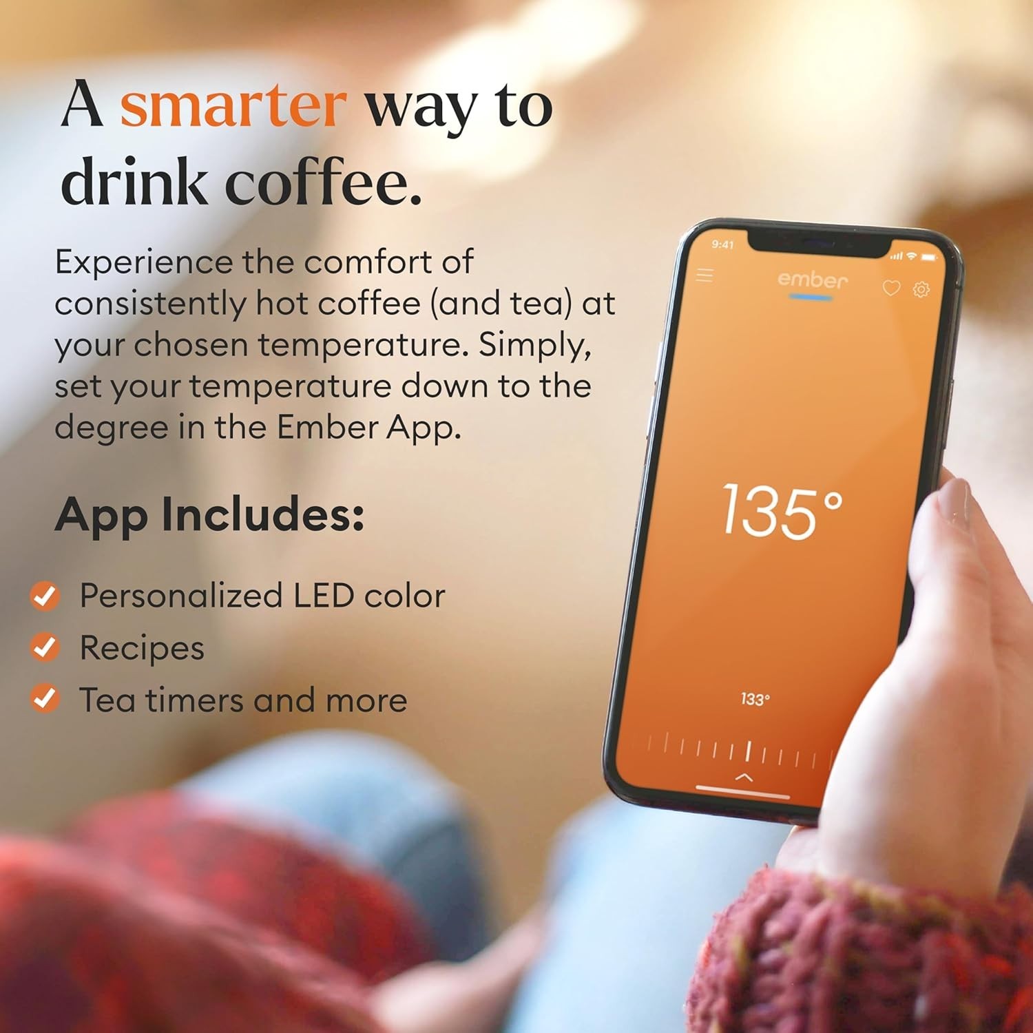 Ember Temp Control Smart Mug 2 - 10 oz White - App Controlled Heated Coffee Cup