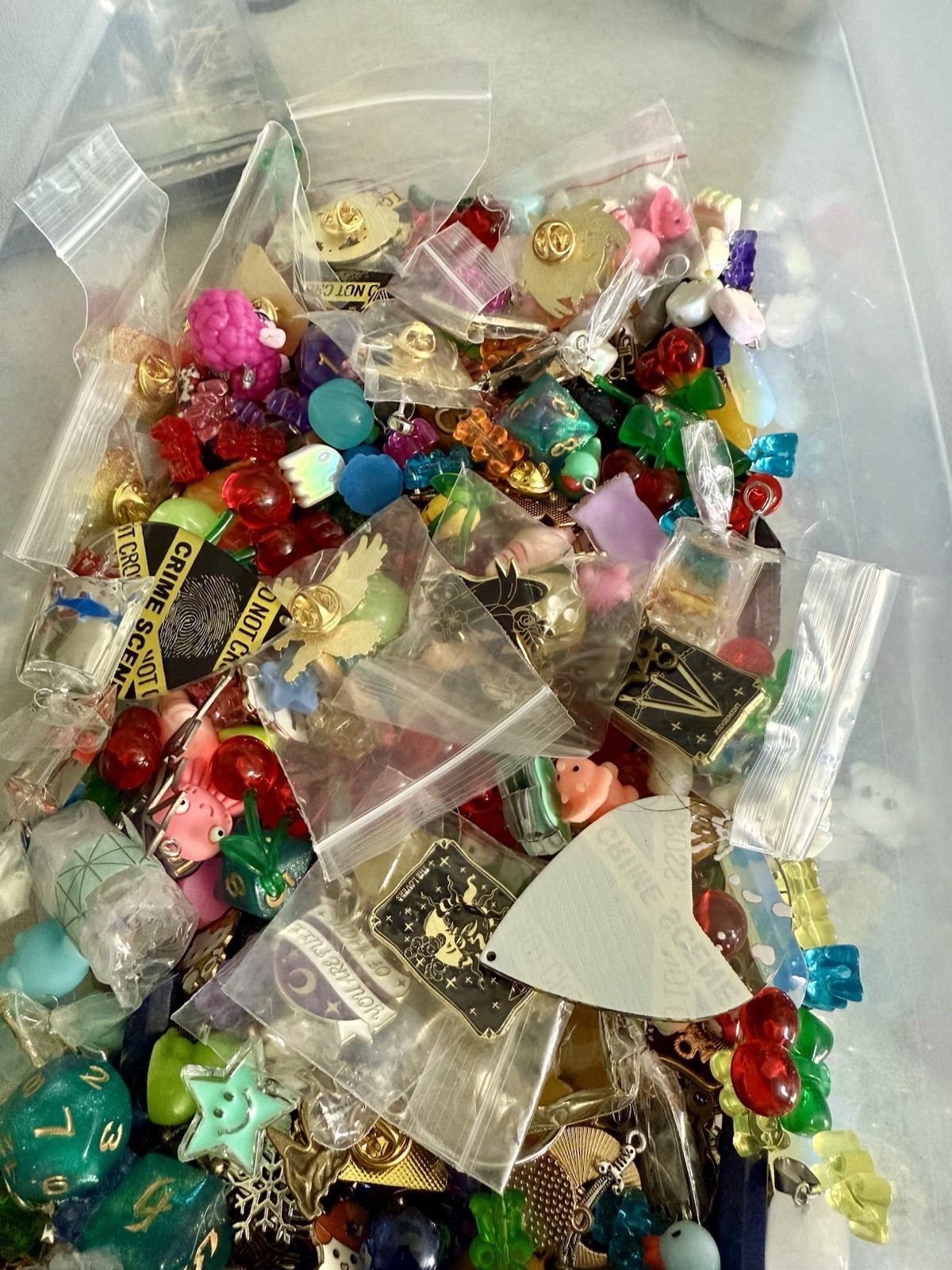 Mystery Trinket Grab Bag Charms Pins  Jewelry Craft ISpy Witchy Crow Scoop