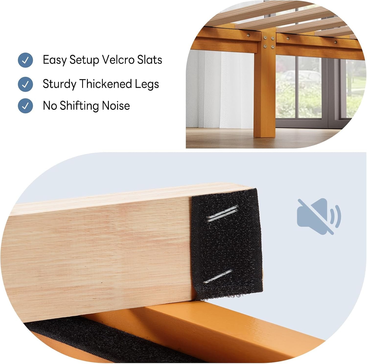 12-Inch Solid Wood Platform Bed | Wooden Slats No Box Spring Needed