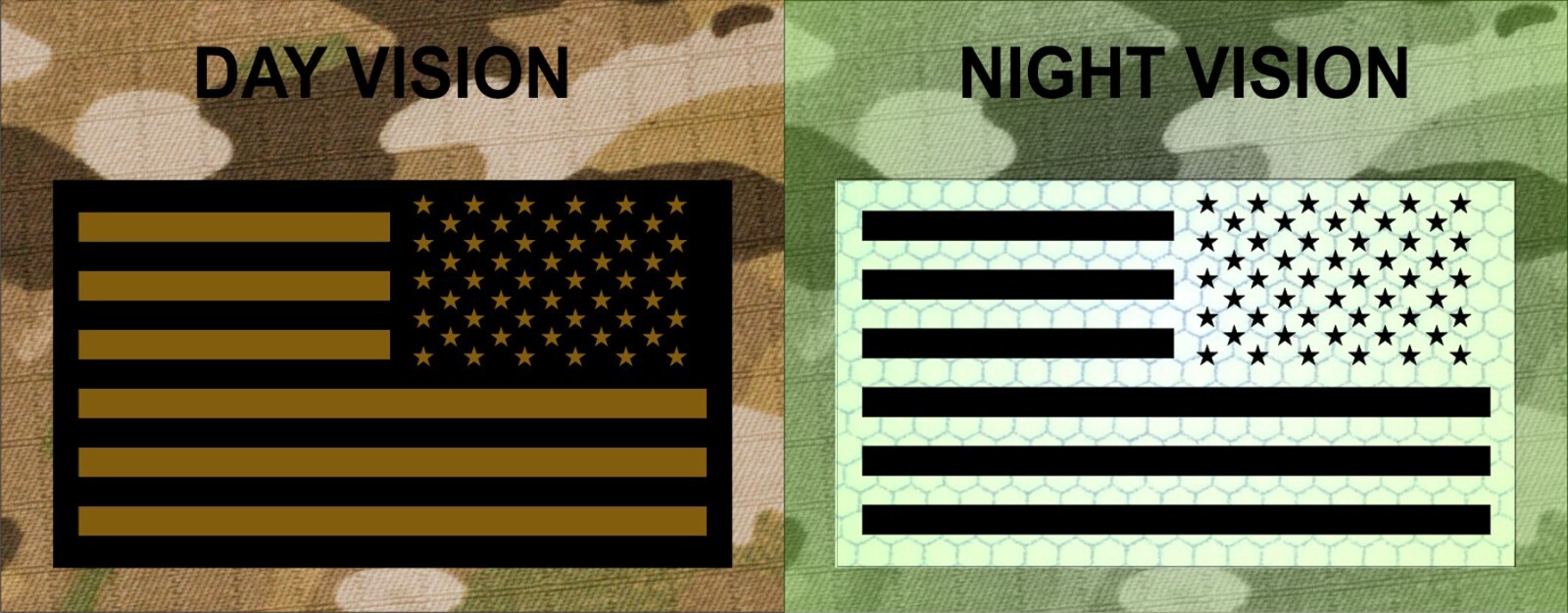 Authentic US MILITARY- IR -INFRARED REFLECTIVE- Reverse -OCP- US FLAG VEL PATCH