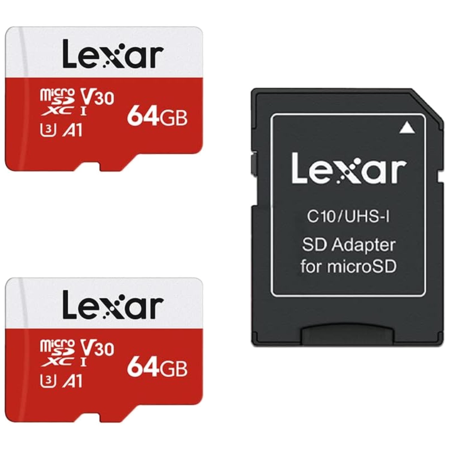 64GB Micro SD Card 2 Pack with Adapter - Up to 100MB/s