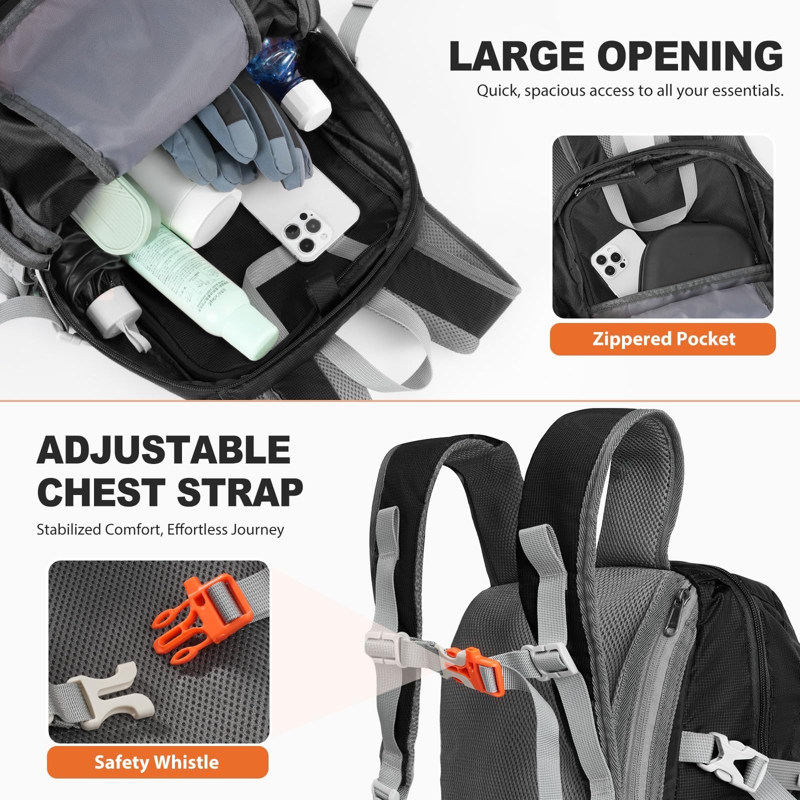 20L Hiking Backpack Lightweight Packable Hiking Daypack, Foldable Small Trave...