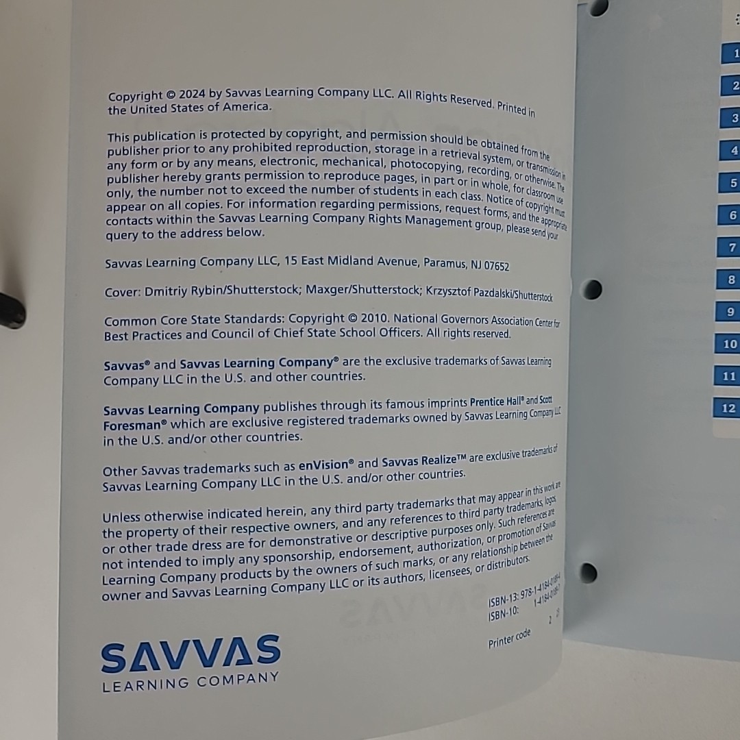 Savvas enVision Algebra 2 Common Core 2024 Student Companion Paperback