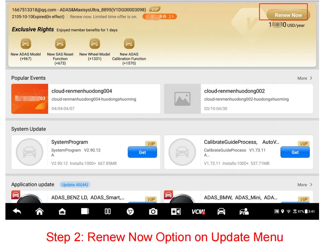Autel Maxisys MS906TS One Year Update Service TCP Card