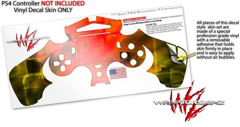 Skin for Sony PS4 Controller Cubic Shards Yellow