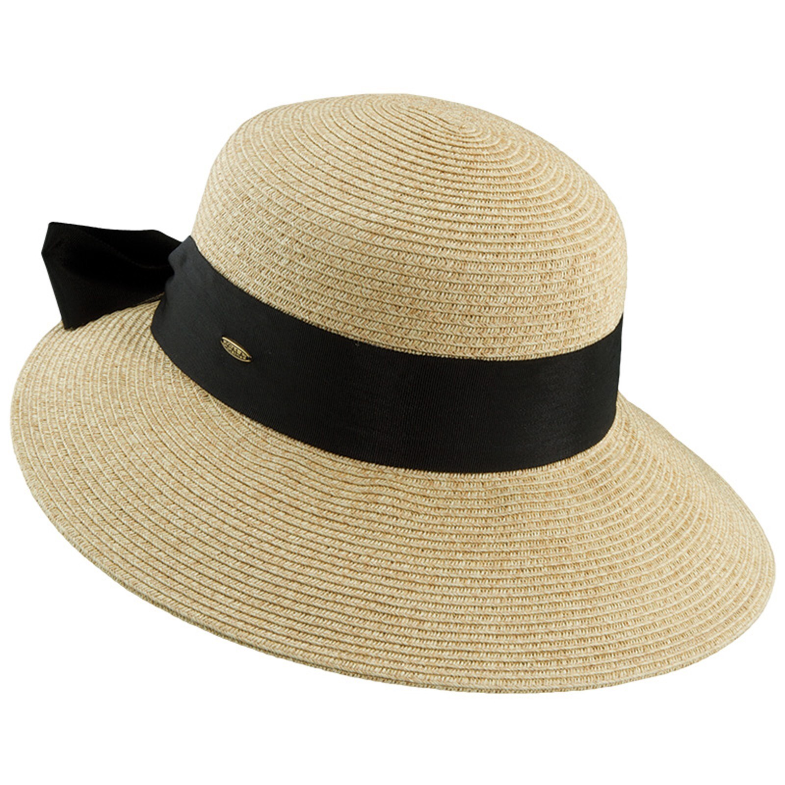 "Riviera" Women's Paper Braid Round Crown with 4" Brim Sunhat by Scala, #LP149