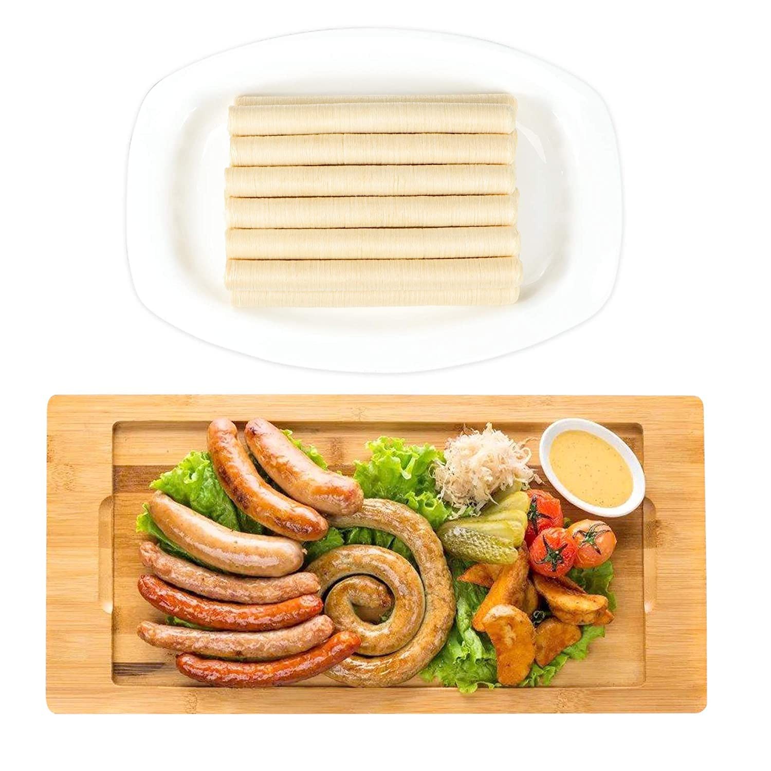 1 Roll 46 FT Edible Drying Sausage Casing 20mm 3/4 Inch Smoked Collagen