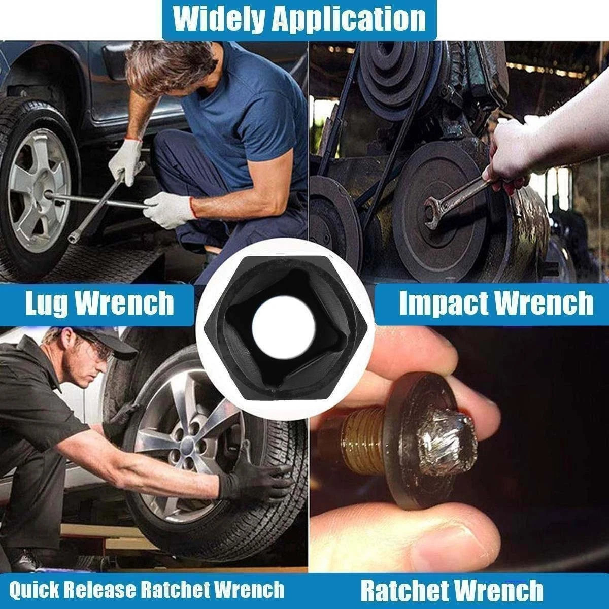 13PC Bolt Extractor Damaged Lug Nut Remover Twist Socket Extractor Tool 8-19MM
